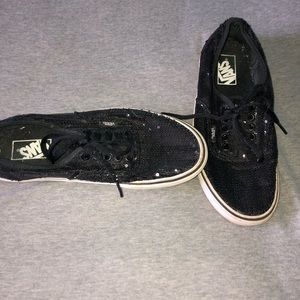 Women’s black glittery vans